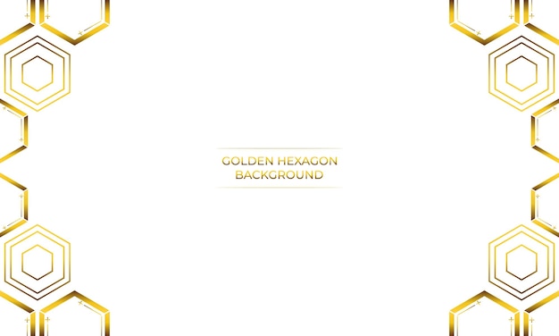 fondo blanco de lujo con diseño de hexágono dorado