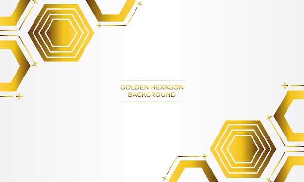 fondo blanco de lujo con diseño de hexágono dorado