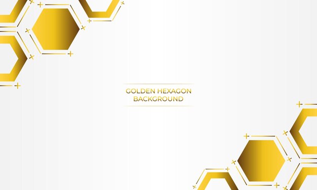 fondo blanco de lujo con diseño de hexágono dorado