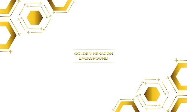 fondo blanco de lujo con diseño de hexágono dorado
