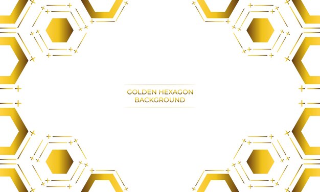 fondo blanco de lujo con diseño de hexágono dorado