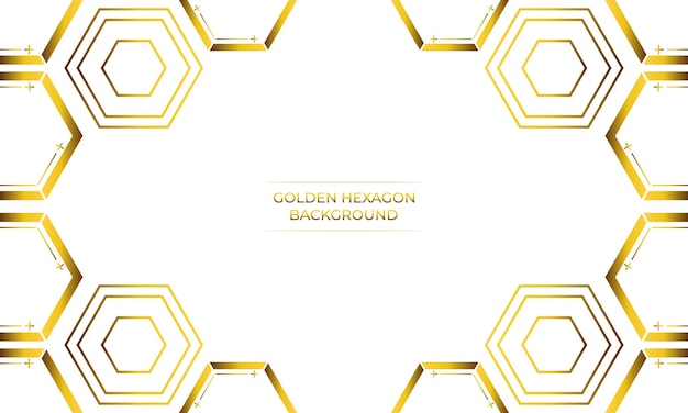 fondo blanco de lujo con diseño de hexágono dorado