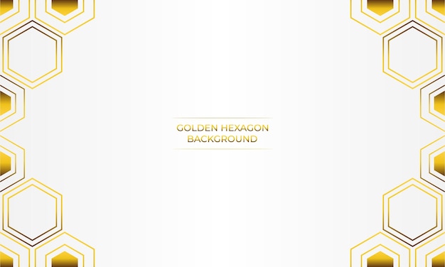fondo blanco de lujo con diseño de hexágono dorado