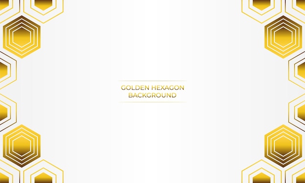 fondo blanco de lujo con diseño de hexágono dorado