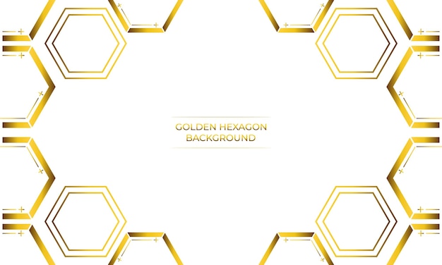 fondo blanco de lujo con diseño de hexágono dorado