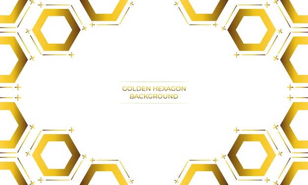fondo blanco de lujo con diseño de hexágono dorado