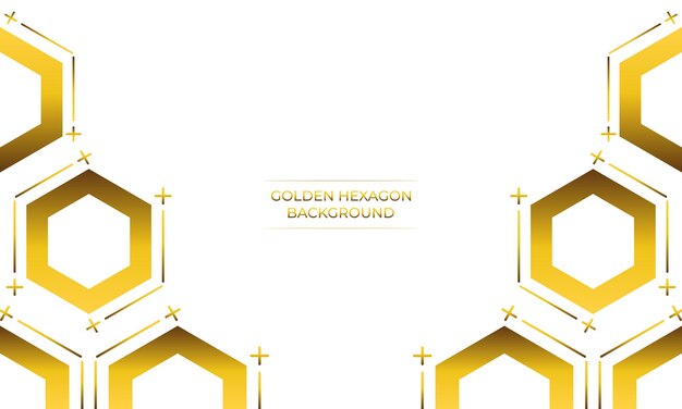 fondo blanco de lujo con diseño de hexágono dorado
