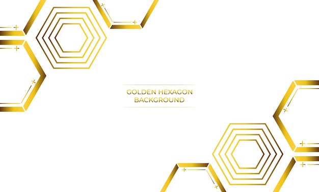 fondo blanco de lujo con diseño de hexágono dorado