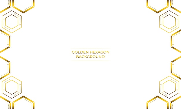 fondo blanco de lujo con diseño de hexágono dorado