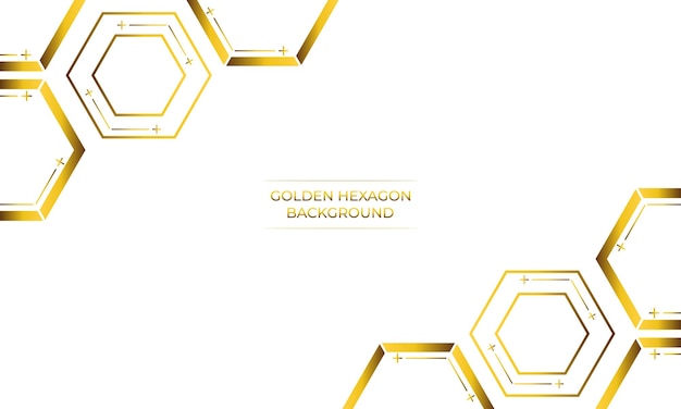 fondo blanco de lujo con diseño de hexágono dorado