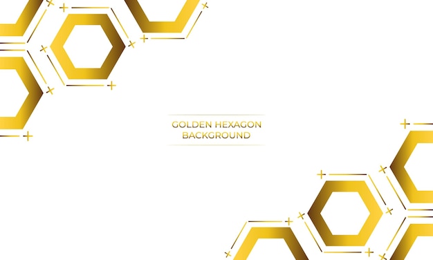 fondo blanco de lujo con diseño de hexágono dorado