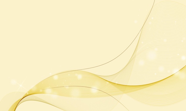 Vector fondo blanco de lujo con línea de onda dorada