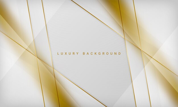 Fondo blanco de lujo con líneas doradas Elegante concepto de diseño de desenfoque realista 3