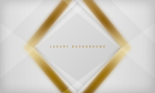 Fondo blanco de lujo con líneas doradas Elegante concepto de diseño de desenfoque realista 3
