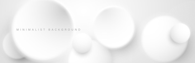 Fondo blanco minimalista abstracto con elementos circulares