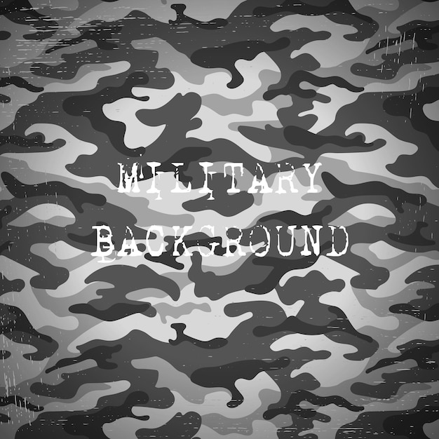 Fondo blanco y negro de camuflaje militar. Ilustración vectorial