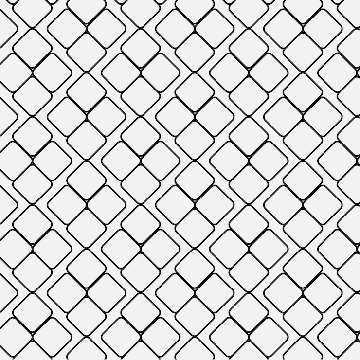 Vector un fondo blanco y negro con una cuadrícula que tiene un patrón cuadrado en él