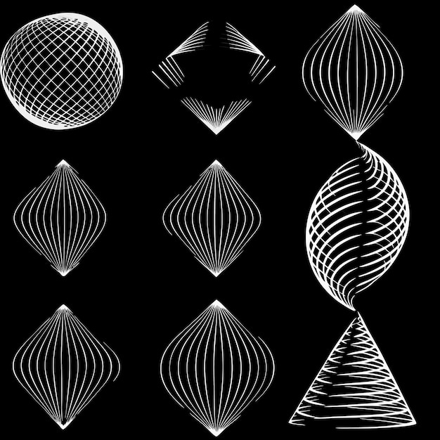 un fondo blanco y negro con formas geométricas y formas geométrica