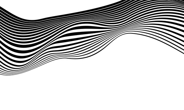 Fondo en blanco y negro líneas curvas onduladas abstractas