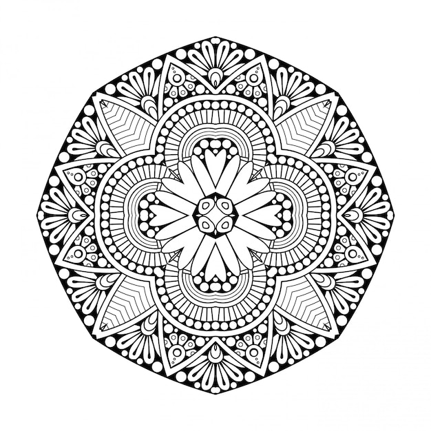 Fondo blanco negro con mandala