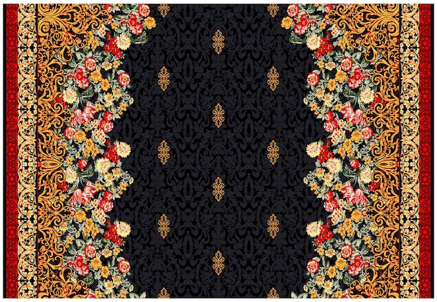 un fondo blanco y negro con un patrón floral
