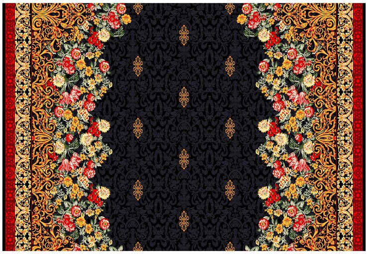 un fondo blanco y negro con un patrón floral