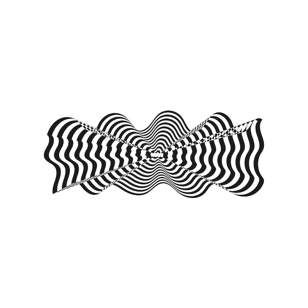 Fondo blanco y negro retorcido abstracto Ilusión óptica de superficie distorsionada Rayas retorcidas Banner 3d estilizado Ilustración vectorial Ideal para arte de pared poster banner web
