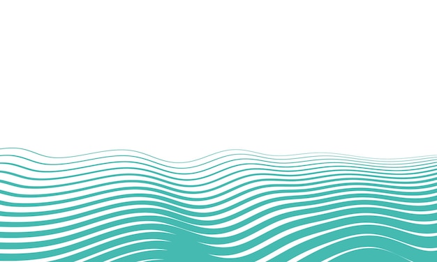 Un fondo en blanco de olas azules curvas