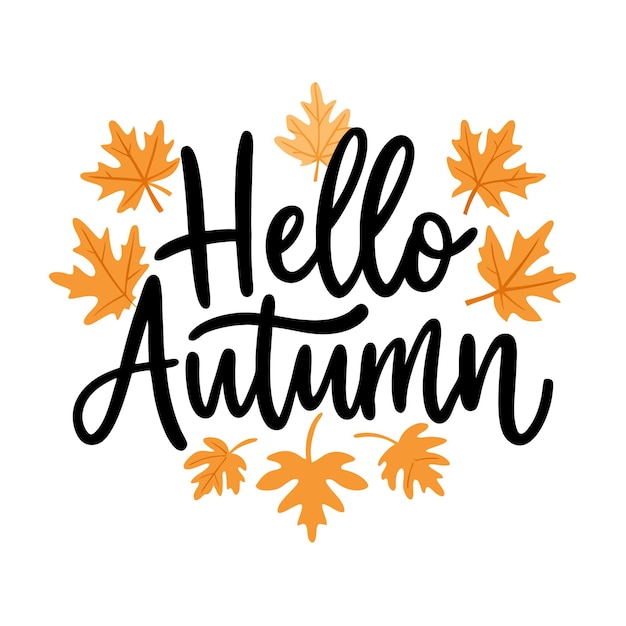 un fondo blanco con las palabras " hola otoño "