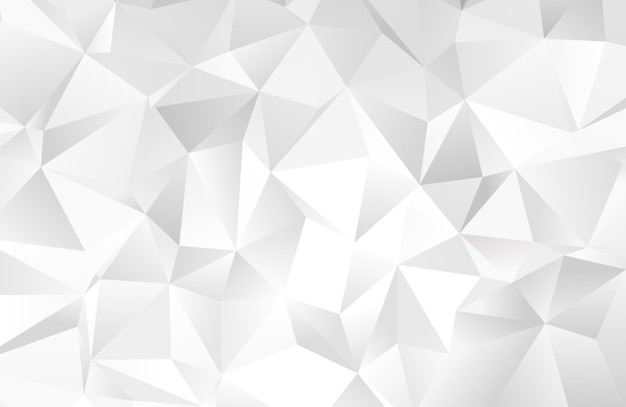 Fondo blanco con un patrón triangular abstracto de bajo poli