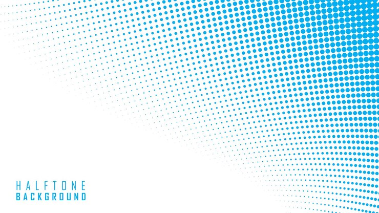 Vector fondo blanco con puntos azules de medio tono