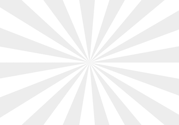 Fondo blanco con rayos de sol grises Ilustración de vector plano de sol de verano abstracto
