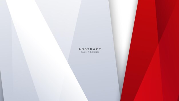 Fondo blanco rojo geométrico abstracto moderno con traje de sombra para presentación de fondo de banner corporativo de negocios y mucho más Vector Premium