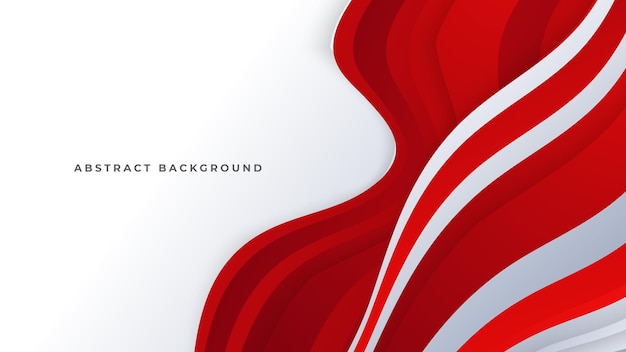 Fondo blanco rojo geométrico abstracto moderno con traje de sombra para presentación de fondo de banner corporativo de negocios y mucho más Vector Premium