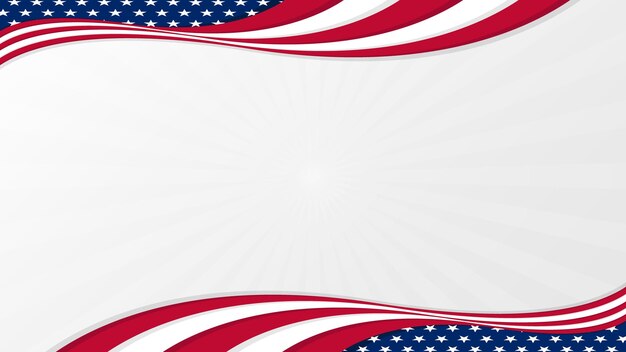 Fondo blanco simple de la bandera americana con espacio de copia. Perfecto para días americanos, eventos, vacaciones.