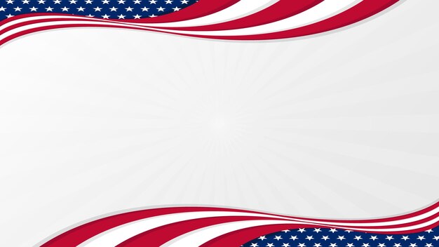 Vector fondo blanco simple de la bandera americana con espacio de copia. perfecto para días americanos, eventos, vacaciones.