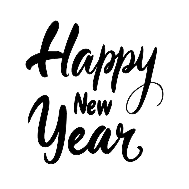 un fondo blanco con un texto en blanco y negro que dice feliz año nuevo