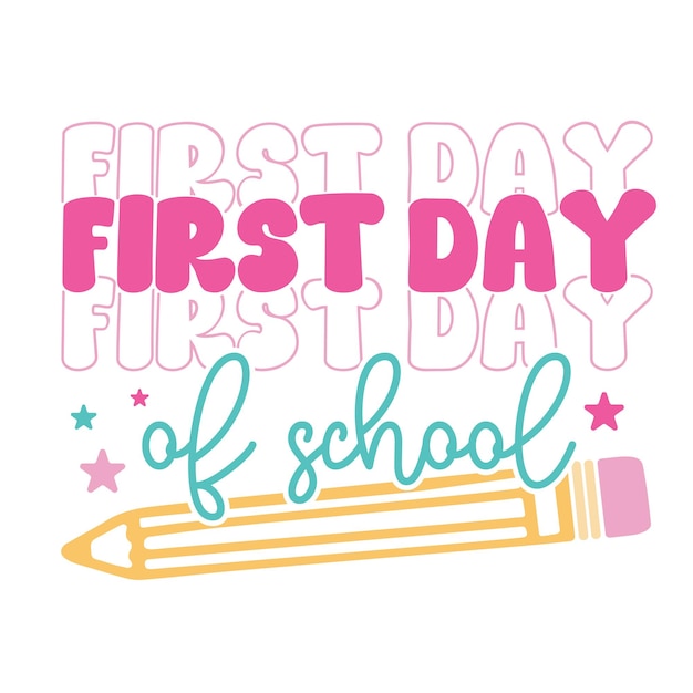 un fondo blanco con un texto primer paso del día escolar
