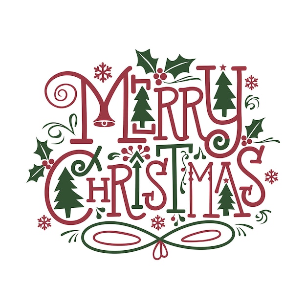 un fondo blanco con un texto rojo y verde Feliz Navidad