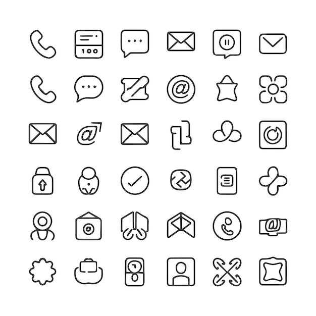 un fondo blanco con varios iconos, incluido uno que dice s quot teléfono quot