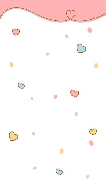 un fondo blanco con un vector de corazones
