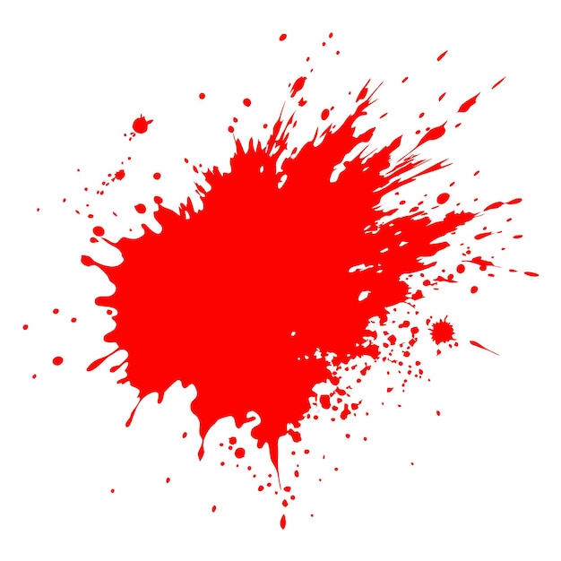 Fondo blanco con un vector de salpicaduras de tinta roja 30