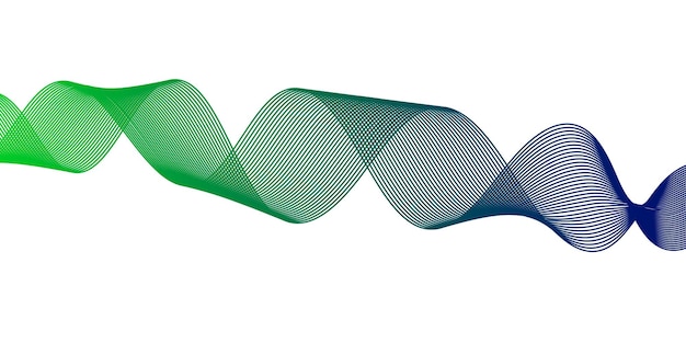 Fondo blanco verde y azul líneas de onda de gradiente ondas que fluyen diseño de ecualizador digital abstracto
