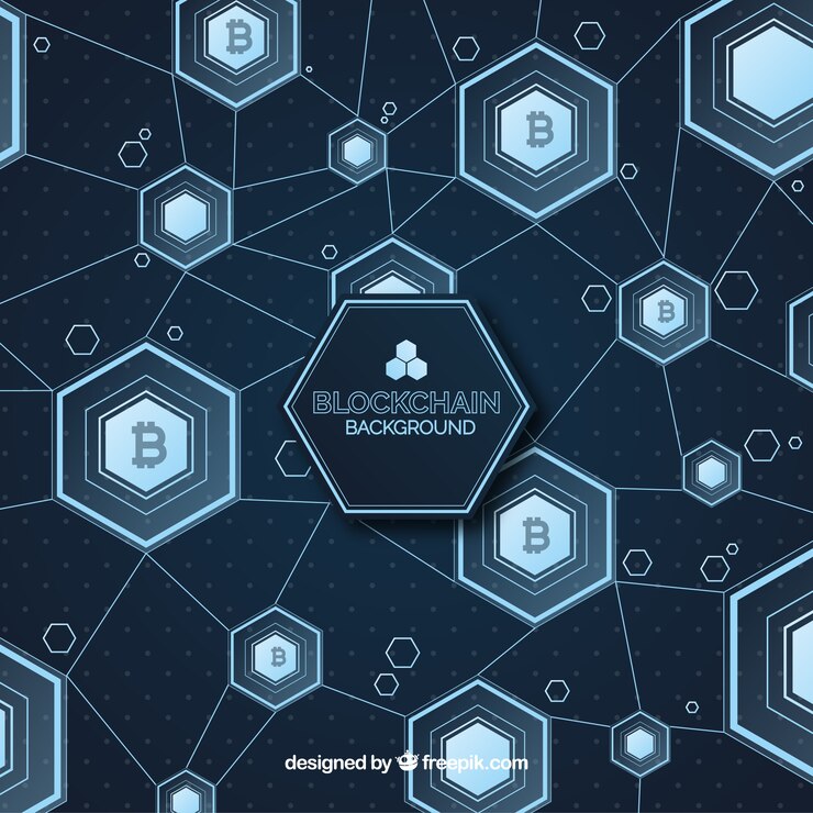 Vector fondo blockchain