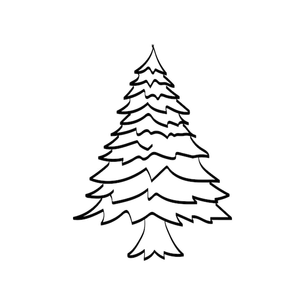 Fondo de boceto de árbol de navidad