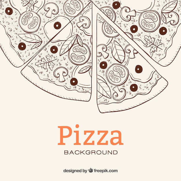 Fondo de boceto de pizza 