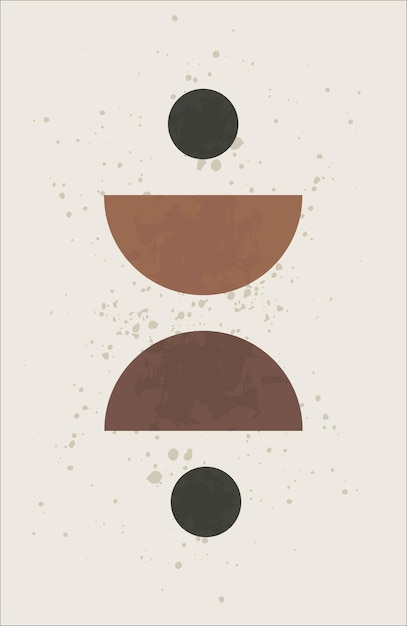 Fondo bohemio Arco bohemio abstracto y formas geométricas carteles modernos para decoración de interiores Estilo minimalista colores naturales portada de banner vertical o publicaciones en redes sociales Ilustración vectorial