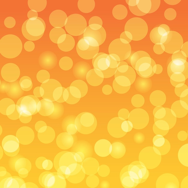 Fondo de bokeh amarillo abstracto con círculos desenfocados y elementos de decoración de brillo para Navidad y año nuevo tarjetas de felicitación banners web carteles Vector