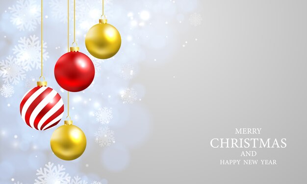 Fondo de bokeh luces de Navidad con cartel de fiesta