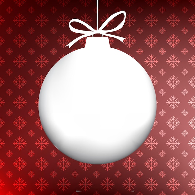 Fondo de bola de Navidad con espacio de copia y patrón de copo de nieve